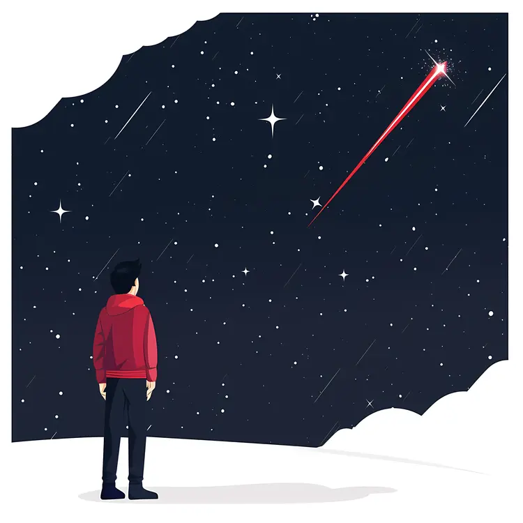 Person Stargazing at Night