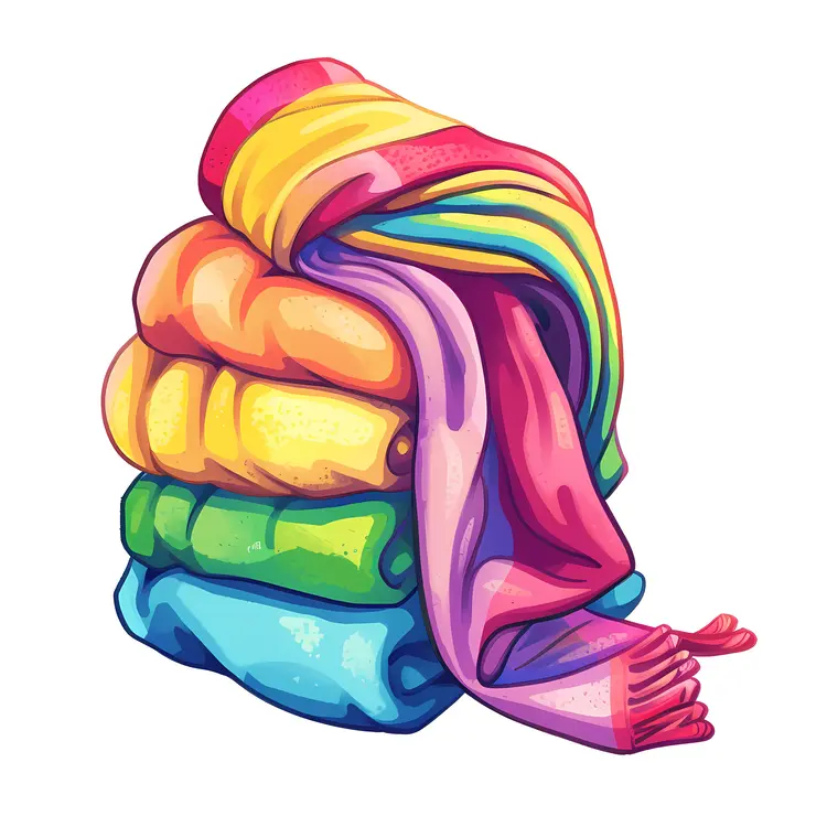 Stack of Colorful Blankets