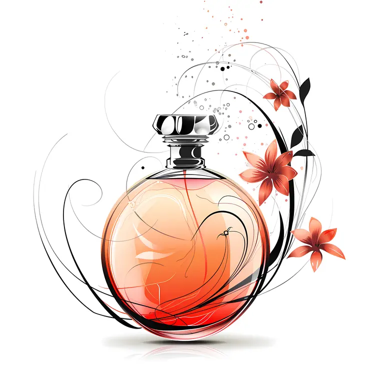 Elegant Perfume Bottle with Floral Design
