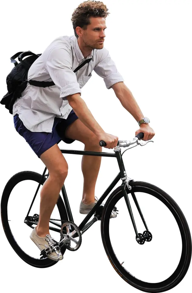 Man Riding Black Bicycle