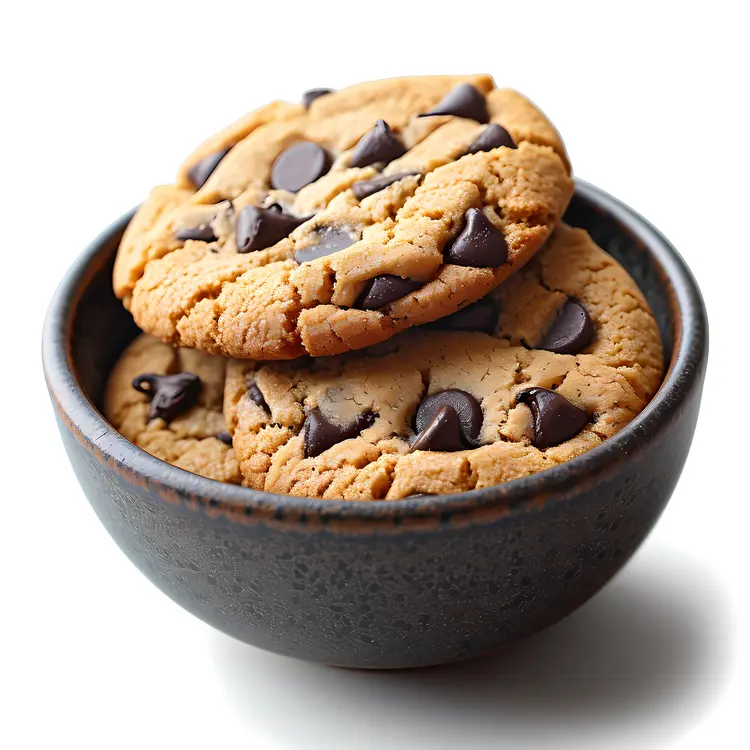 Tasty Chocolate Chip Cookies in a Bowl