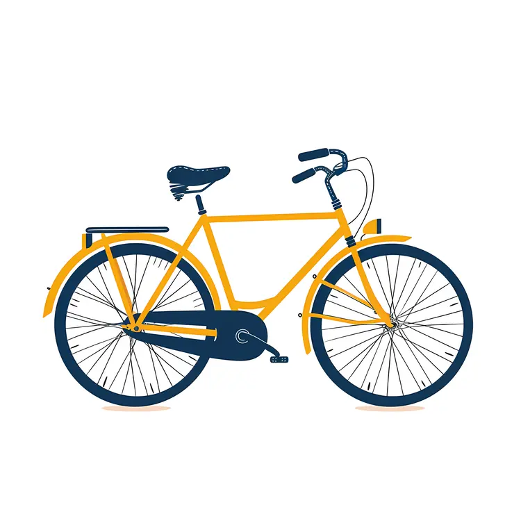 Yellow and Blue Bicycle Illustration