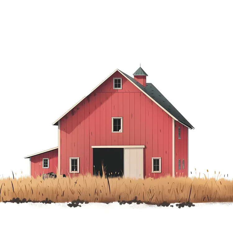 Red Barn in Field