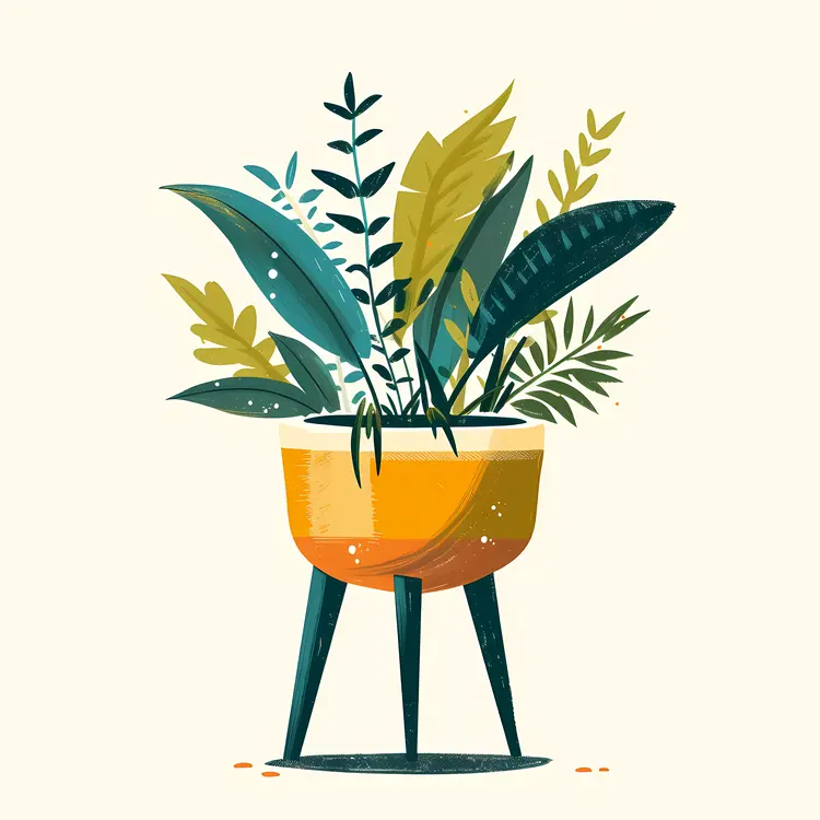 Green Potted Plant in Yellow Pot