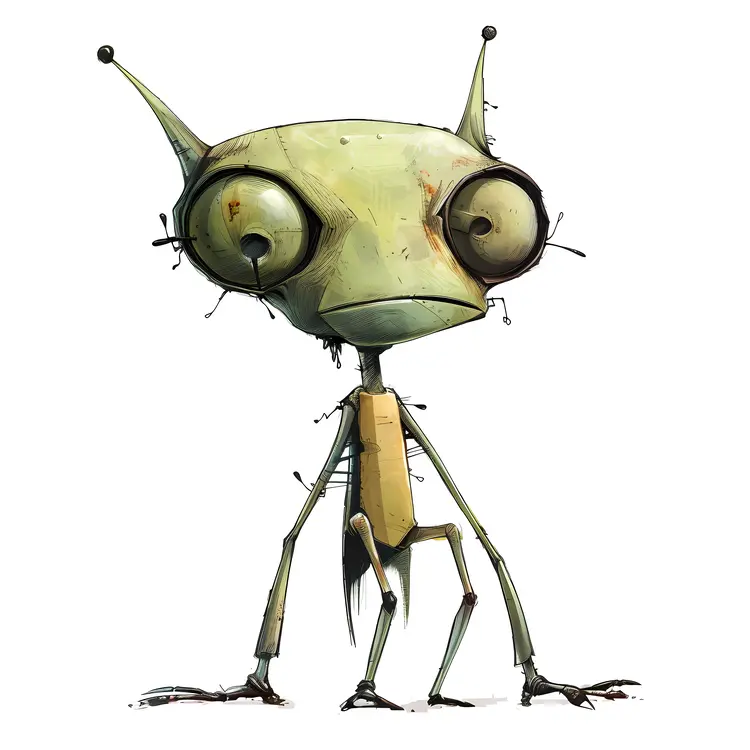 Quirky Alien Character with Big Eyes