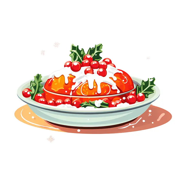 Christmas Pudding with Berry Sauce