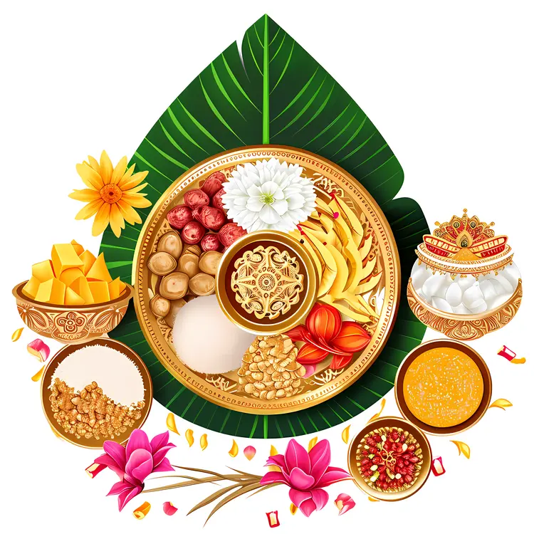 Traditional Food Platter with Festive Offerings