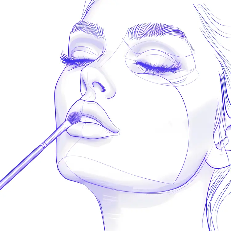 Detailed Face with Makeup Brush