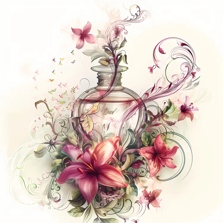 Ornate Floral Perfume Bottle