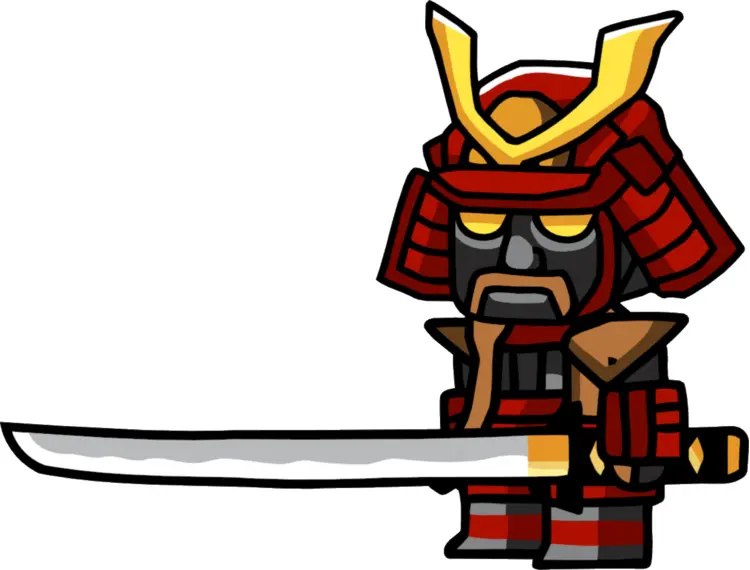 Cartoon Samurai with Sword