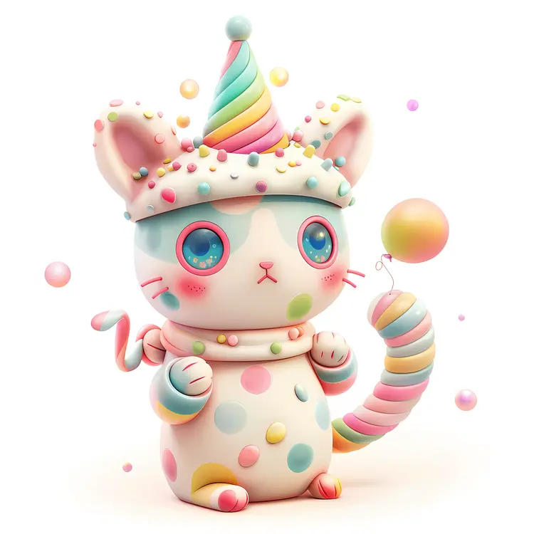 Cute Cat in Party Hat