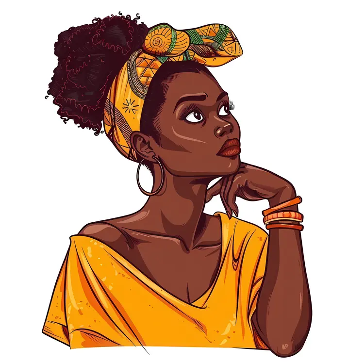 Woman in Yellow with Headscarf
