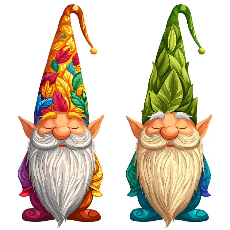Colorful Hat Gnomes with Beards