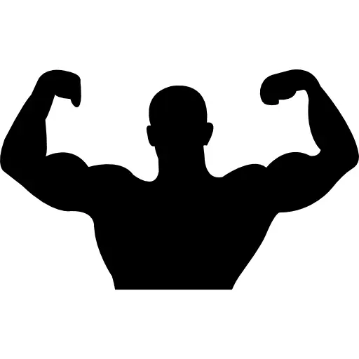 Double Flexing Muscular Silhouette