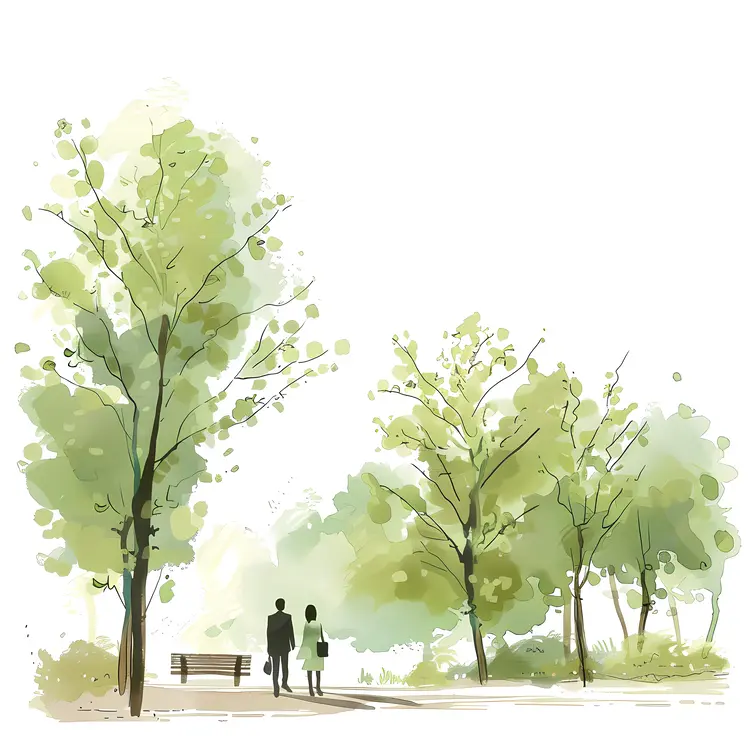 Couple Enjoying Spring Park
