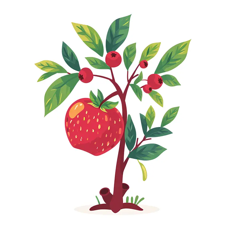 Apple Tree with Red Apples