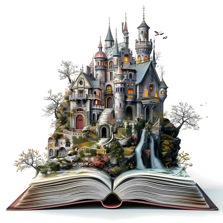 Fantasy Castle Emerging from Storybook