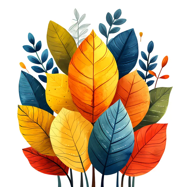 Vibrant Autumn Leaves Illustration