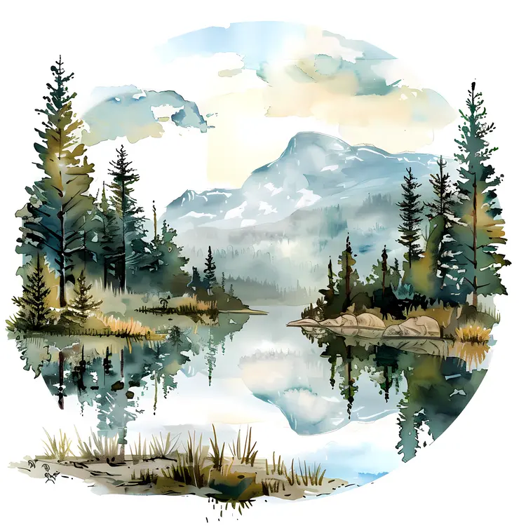 Beautiful Mountain Lake Landscape