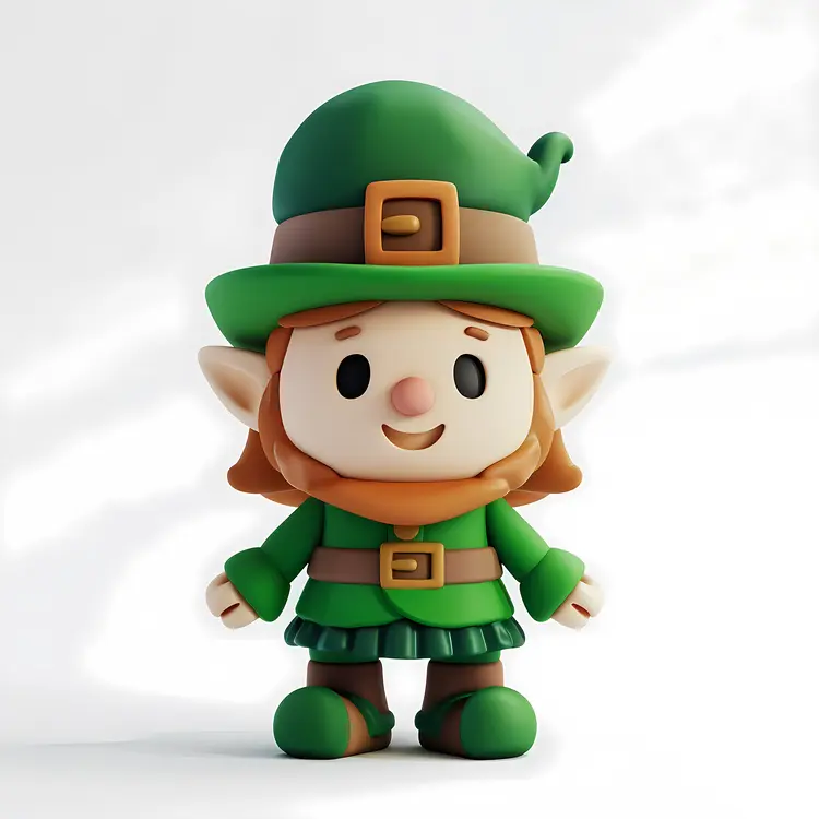 Cute Leprechaun in Green Outfit