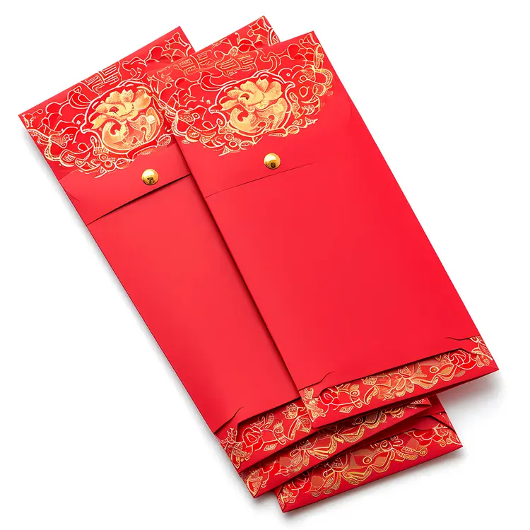 Red Envelopes with Gold Pattern