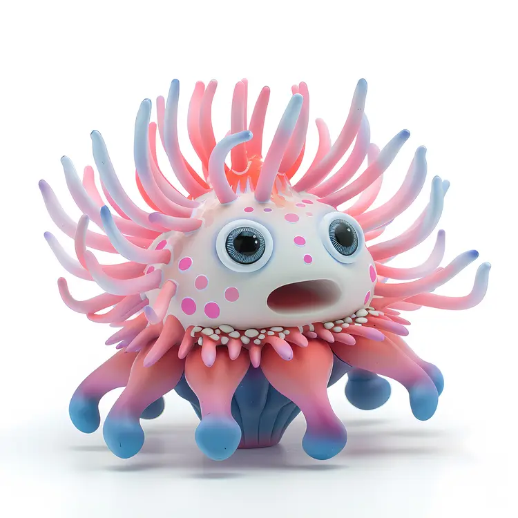 Cute Animated Sea Creature with Tentacles
