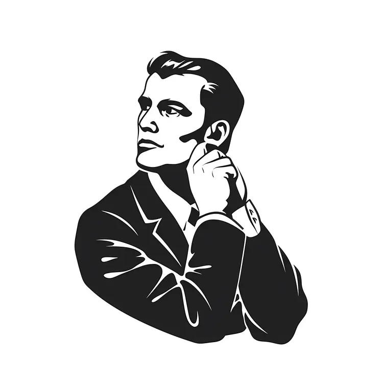 Black and White Thinking Man