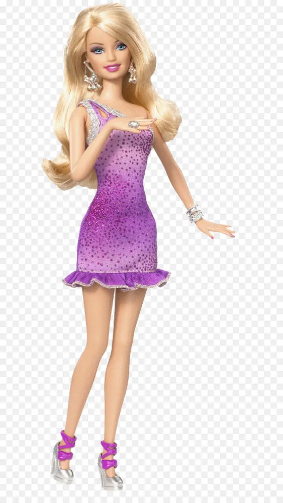 Blonde Doll with Purple Dress