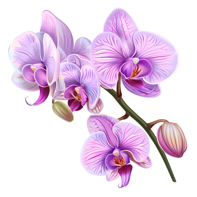 Vibrant Purple Orchids in Bloom