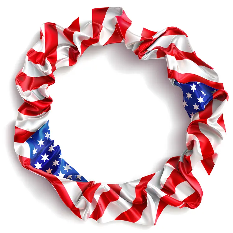 Patriotic Wreath with Stars and Stripes