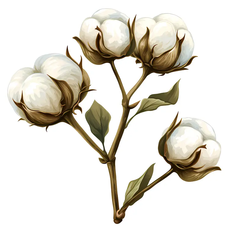 Cotton Plant with Bolls
