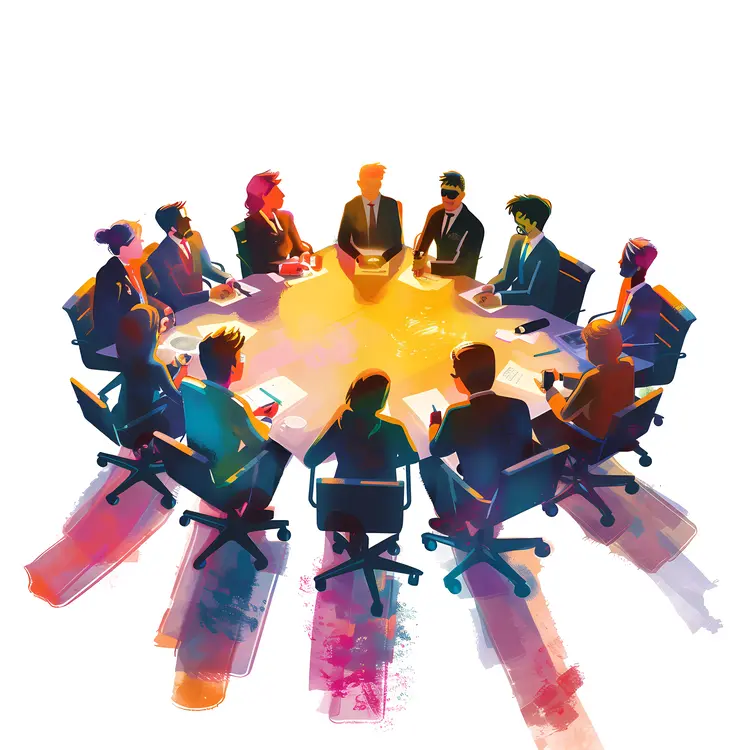 Colorful Business Meeting Illustration