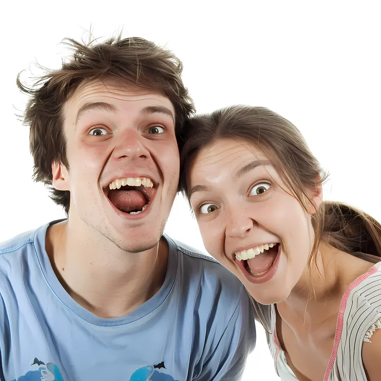 Happy Couple Making Funny Faces