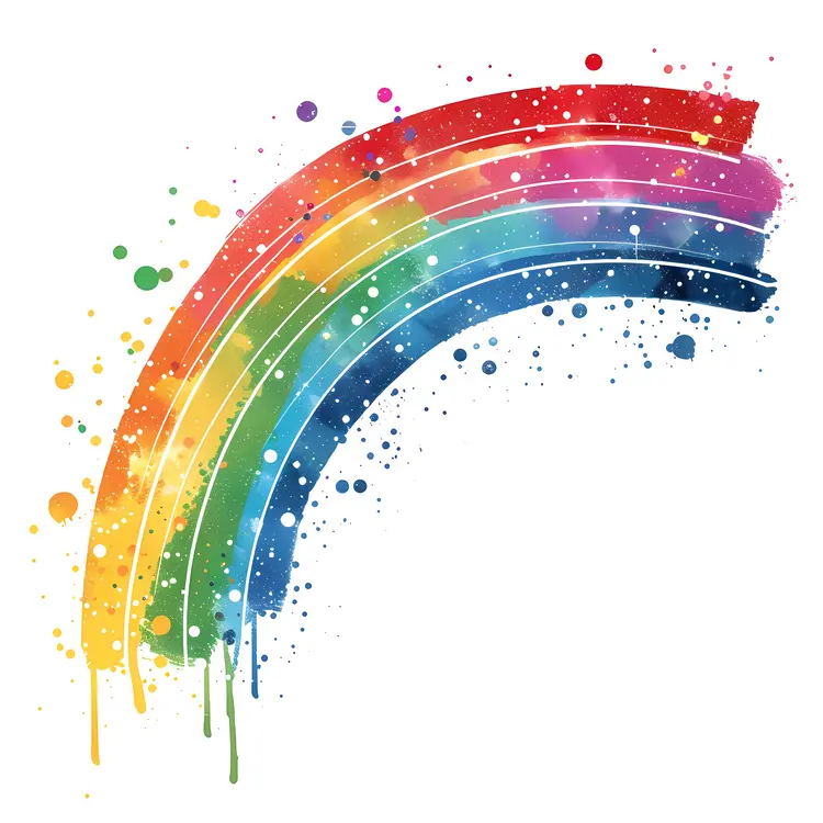 Artistic Rainbow with Color Splashes