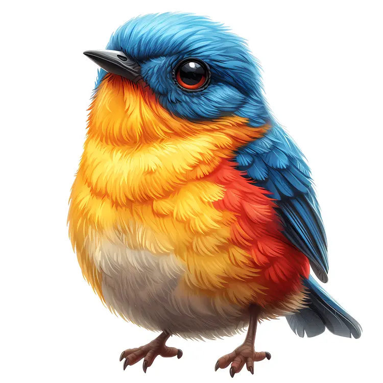 Colorful Bird with Blue and Yellow Feathers