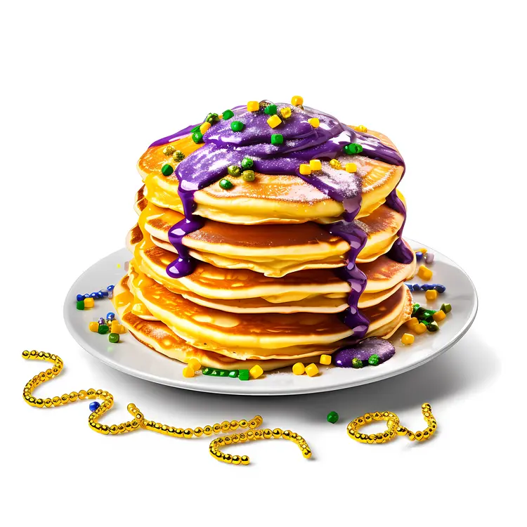 Stack of Pancakes with Syrup and Beads