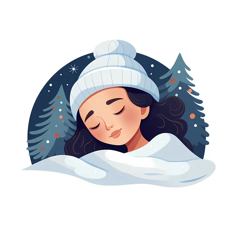 Girl Sleeping in Winter Hat