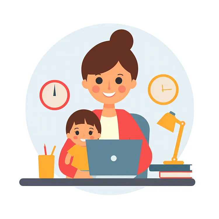 Mother Working with Child