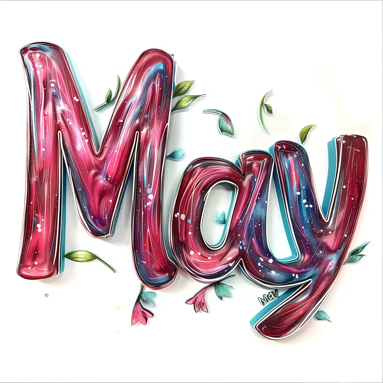 Colorful Artistic May Text