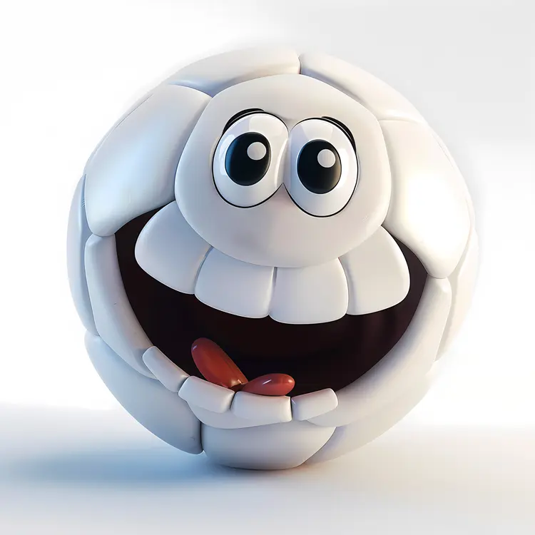 Smiling Cartoon Soccer Ball