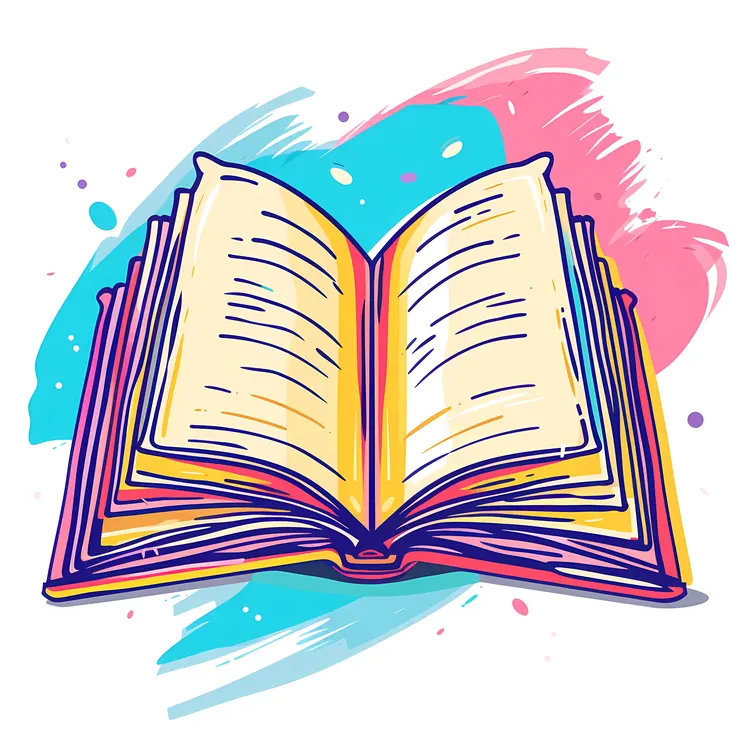 Colorful Open Book Illustration