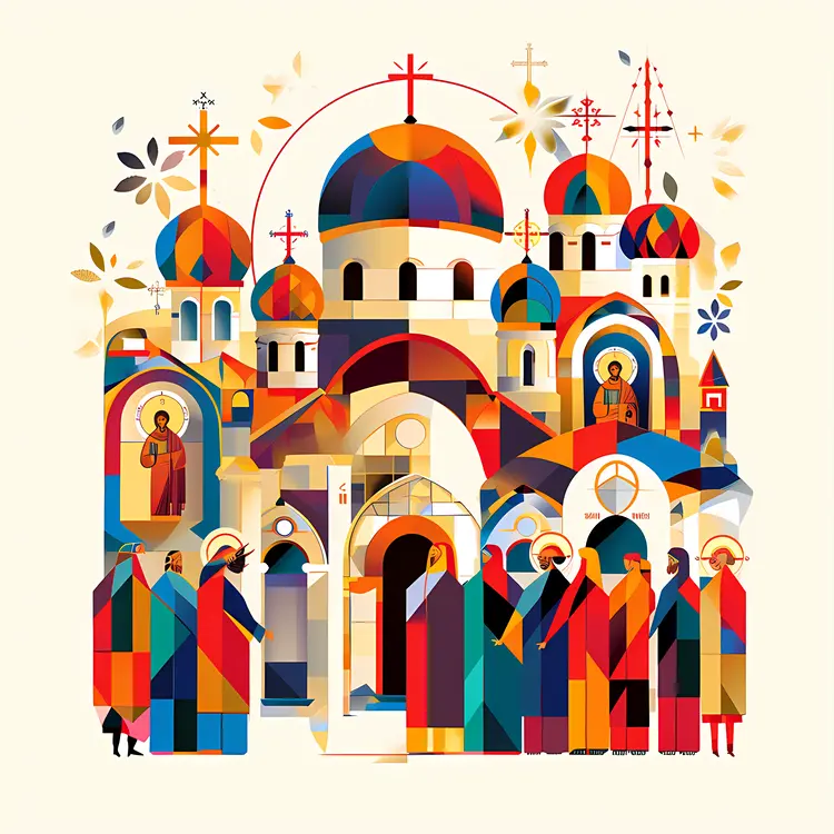Colorful Orthodox Church with Icons
