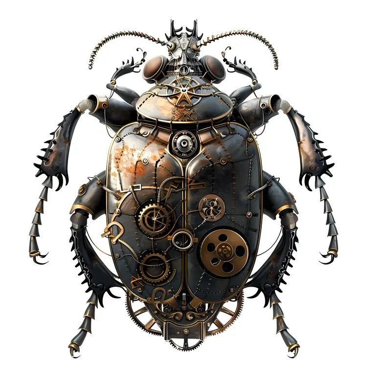 Steampunk Mechanical Beetle with Gears