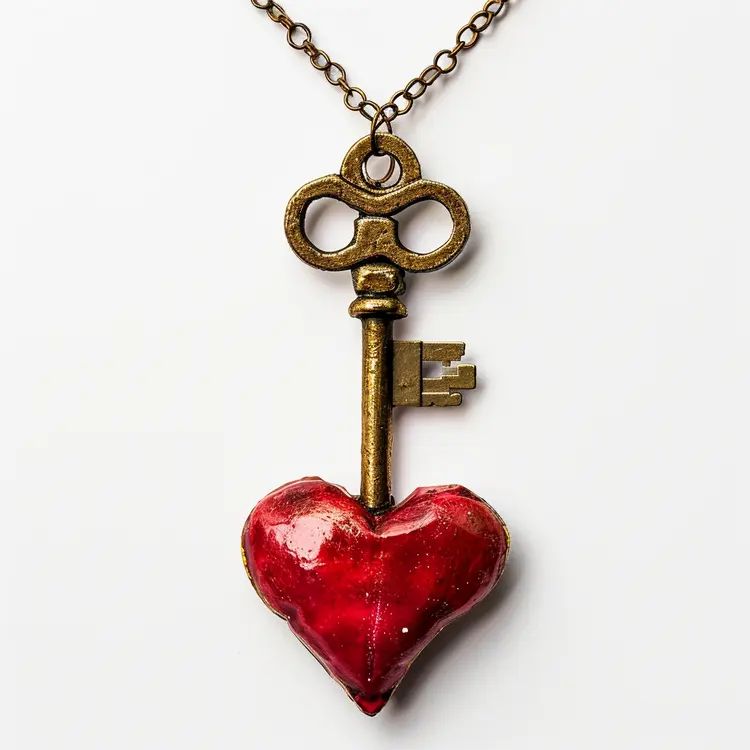 Heart-Shaped Key Pendant