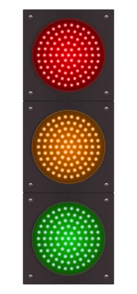 Traffic Light with Red, Yellow, and Green Signals