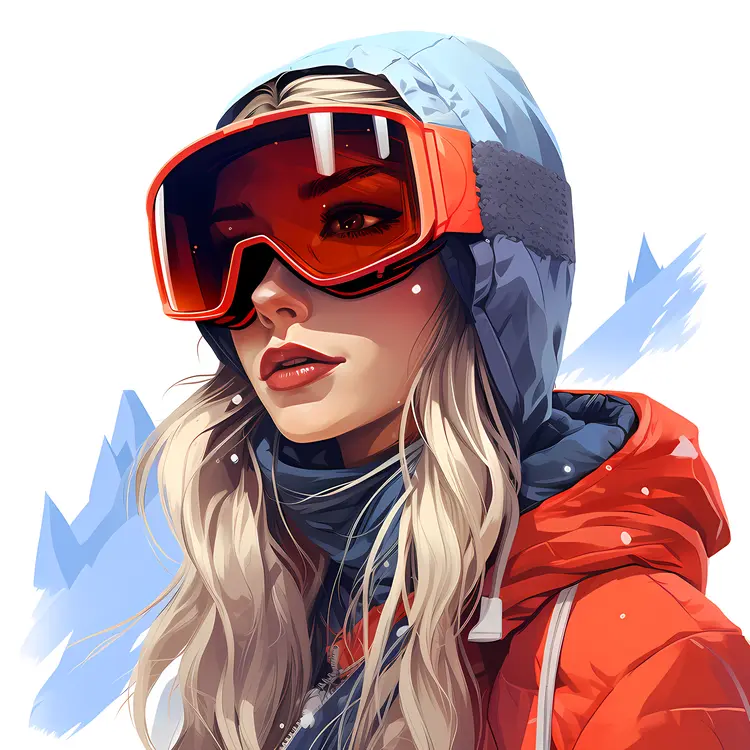 Woman with Red Ski Goggles
