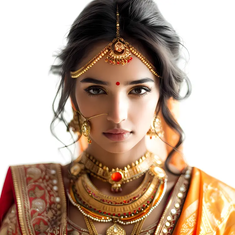 Stunning Woman in Bridal Attire