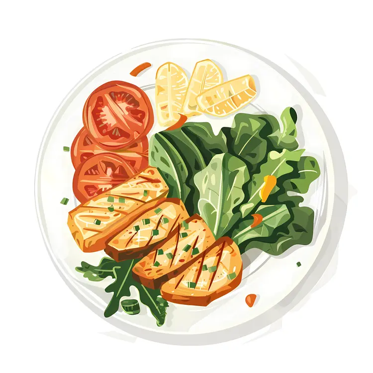 Healthy Salad Plate with Grilled Chicken