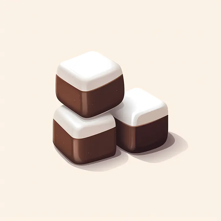 Stacked Chocolate and Cream Cubes
