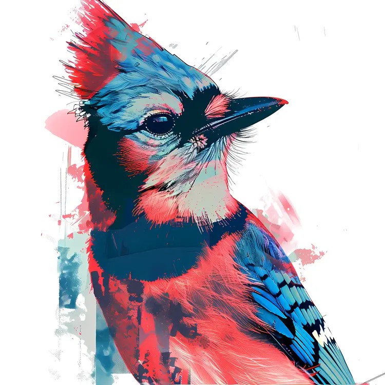Vibrant Blue Jay Art with Abstract Background
